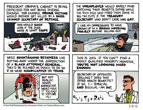President Obama's cabinet is being criticized for not being diverse enough. . .