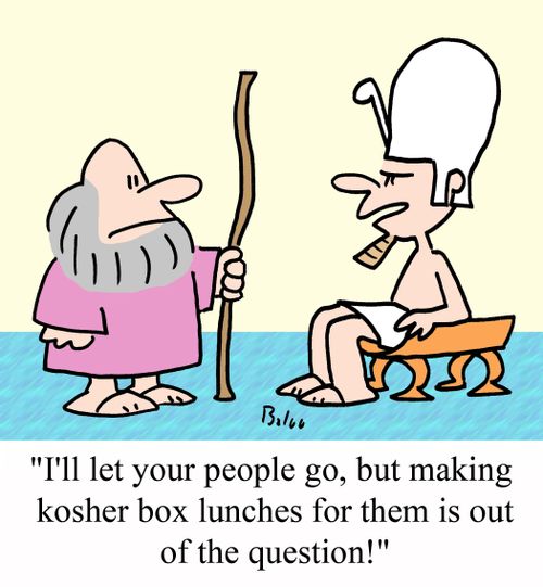 'I'll let your people go, but making kosher box lunches for them is out of the question!'