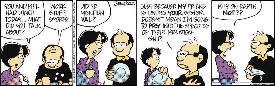 'Just because my friend is dating your sister doesn't mean I'm going to pry into the specifics of their relationship.'