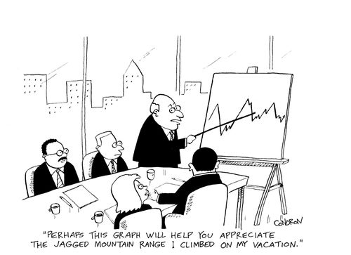 'Perhaps this graph will help you appreciate the jagged mountain range I climbed on my vacation.'
