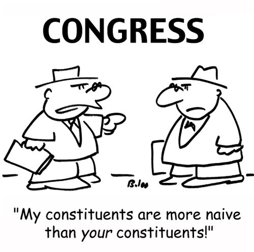 'My constituents are more naive than your constituents!'