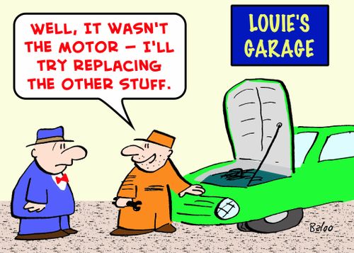 'Well, it wasn't the motor -- I'll try replacing the other stuff.'