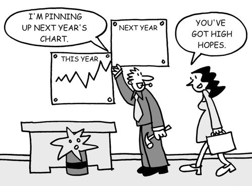 I'm pinning up next year's chart. You've got high hopes.