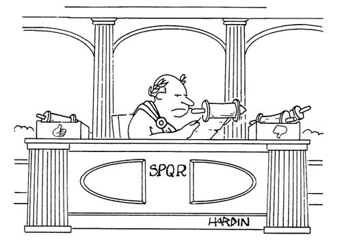 Roman in-tray and out-tray.