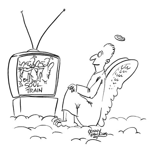 Angel watching Soul Train