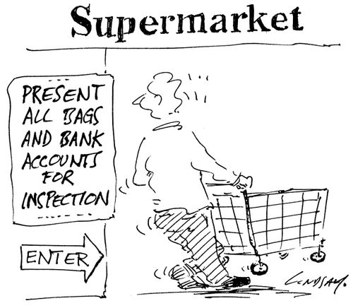 Present all bags and bank accounts for inspection.