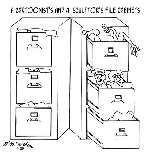 A Cartoonist's and a Sculptor's File Cabinets.
