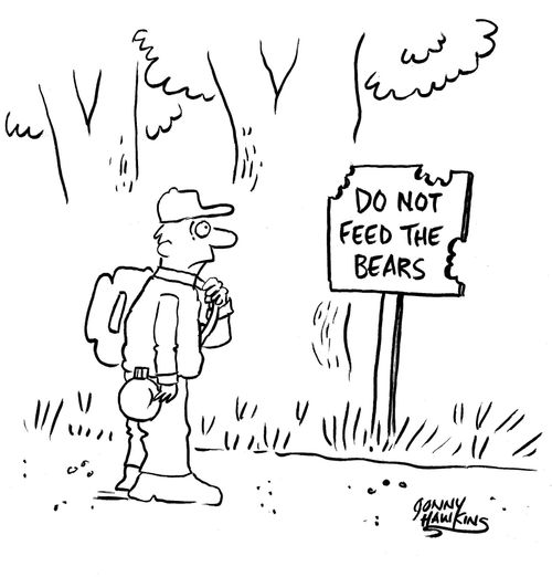Man sees half-eaten 'Do Not Feed the Bears' sign