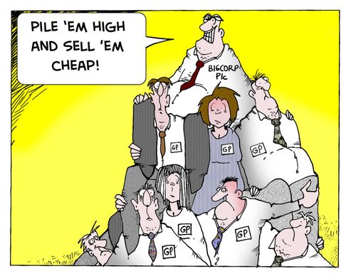 Privatising the NHS: 'Pile 'em high and sell 'em cheap.'