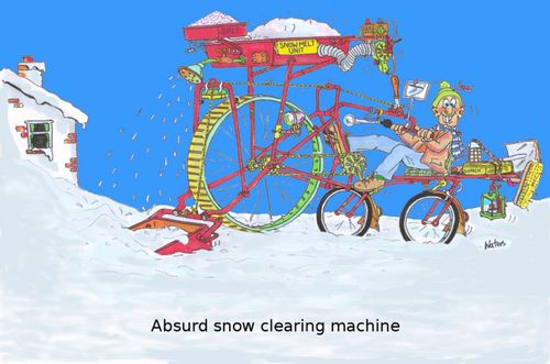 Absurd snow clearing machine