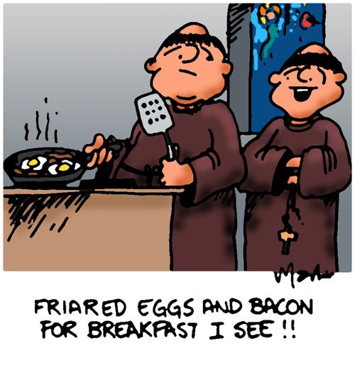 Friared eggs and bacon for breakfast I see!