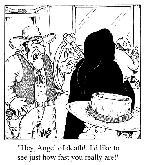 "Hey, Angel of Death! I'd like to see just how fast you really are!"