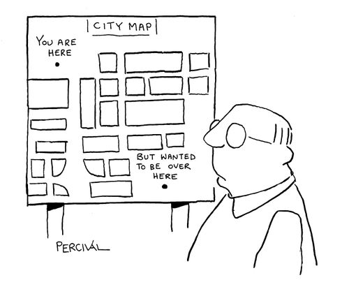 'City map' You are here, but wanted to be over here