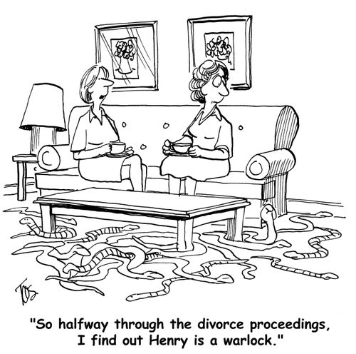 "So halfway through the divorce proceedings, I find out Henry is a warlock."