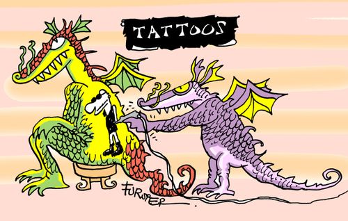 Tattoos.