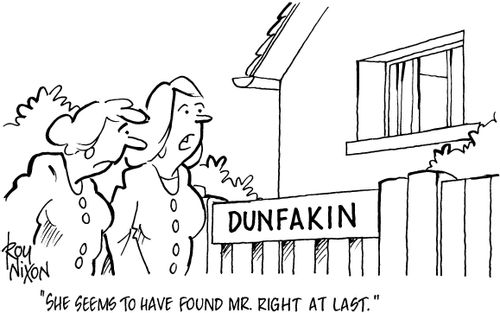'She seems to have found Mr. Right at last.'
