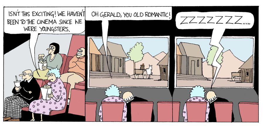 Falling asleep in the cinema.