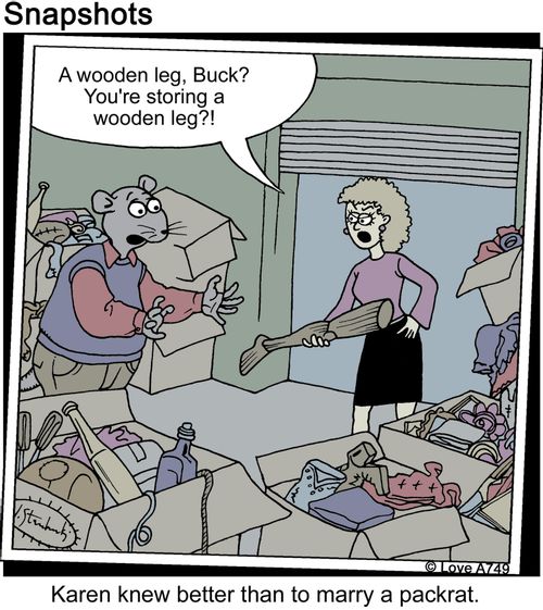 Snapshots: Karen knew better than to marry a packrat.