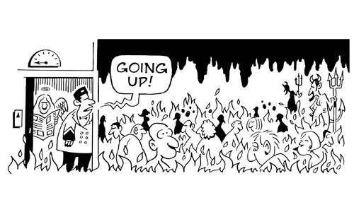 Lift from hell: 'Going up!'