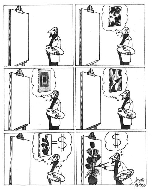 Artist Paints Picture to Bring in the Money.