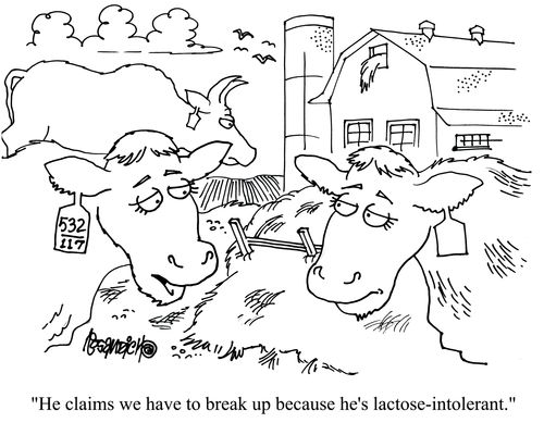 'He claims we have to break up because he's lactose intolerant.'