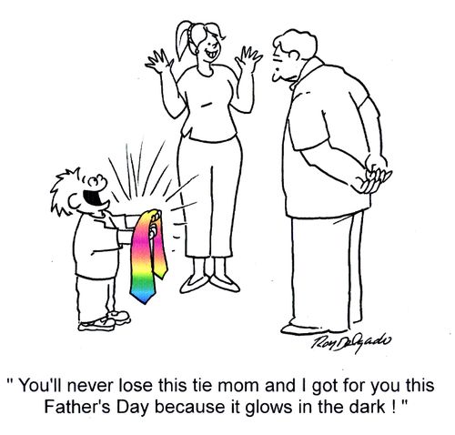 'You'll never lose this tie mom and I got you for this Father's Day because it glows in the dark.'