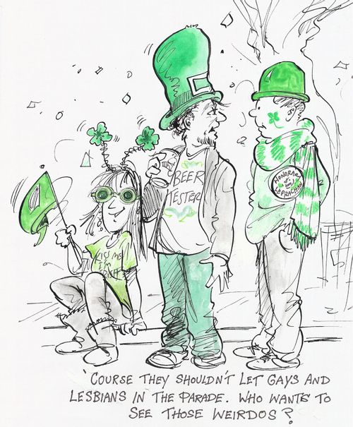 Gays and lesbians in the parade? Who wants to see those weirdos?