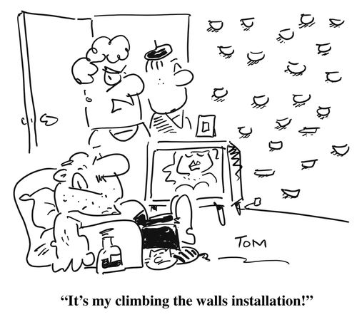 'It's my climbing the walls installation!'