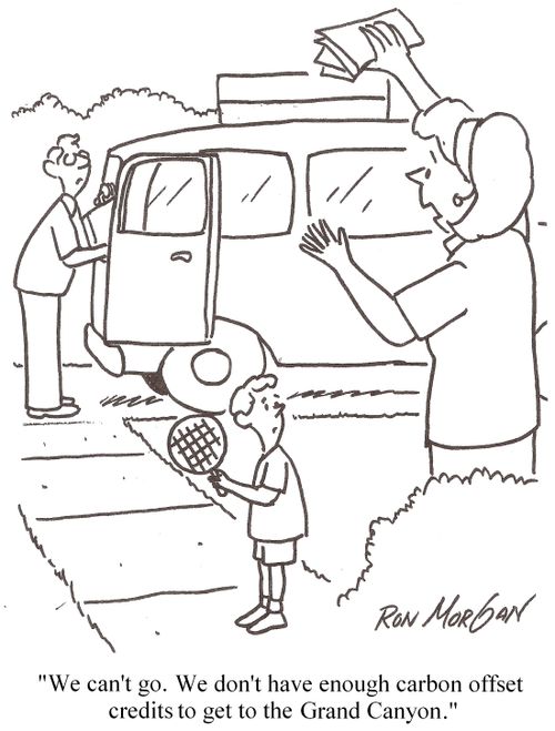 'We can't go. We don't have enough carbon offset credits to get to the Grand Canyon.'