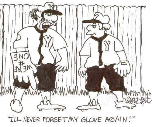 'I'll never forget my glove again!'