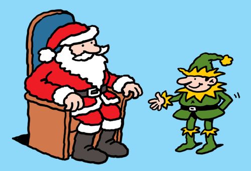 Santa with an elf.