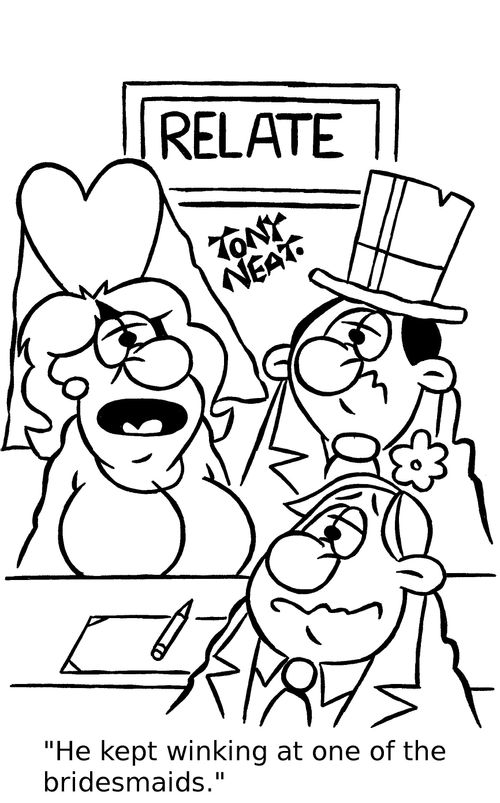 'He kept winking at one of the bridesmaids.'