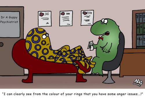 "I can clearly see from the colour of your rings that your have some anger issues...!"