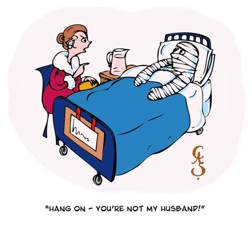 'Hang on a minute - you're not my husband!'