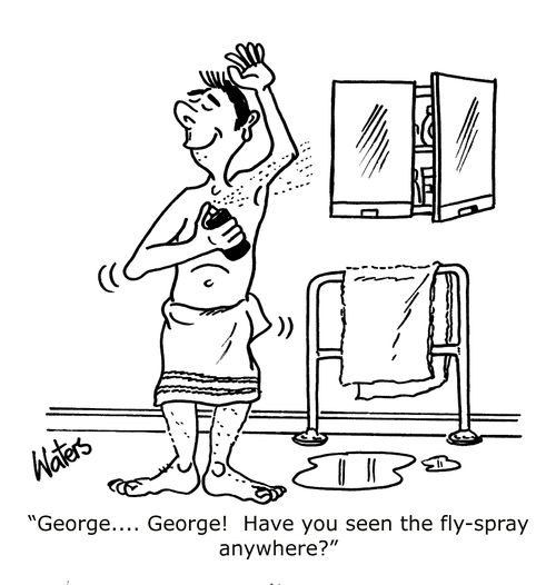 'George...George! Have you seen the fly-spray anywhere?'