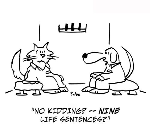 'No kidding? -- Nine life sentences?'