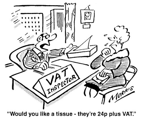 Would you like a tissue - they're 24p plus VAT.