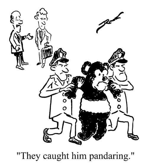 They caught him pandaring