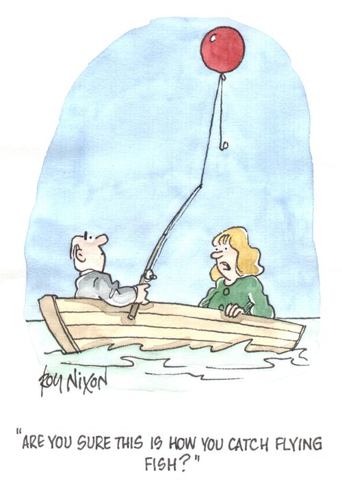 "Are you sure this is how you catch flying fish?"