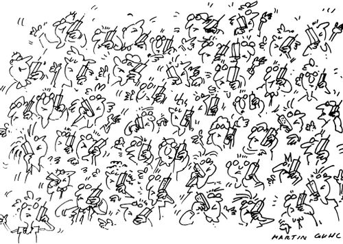 Crowd Scene with Mobile Phones