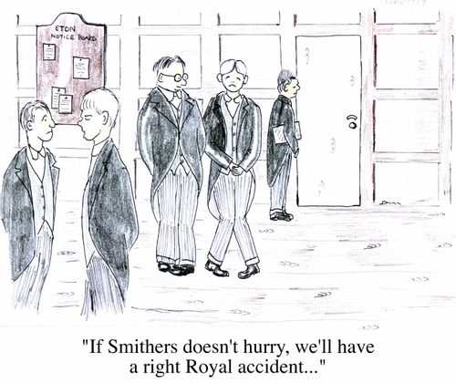 "If Smithers doesn't hurry, we'll have a right royal accident."