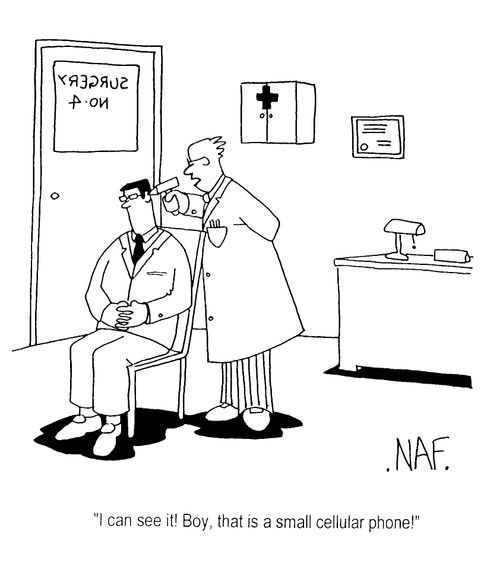 "I can see it! Boy, that is a small cellular phone!"