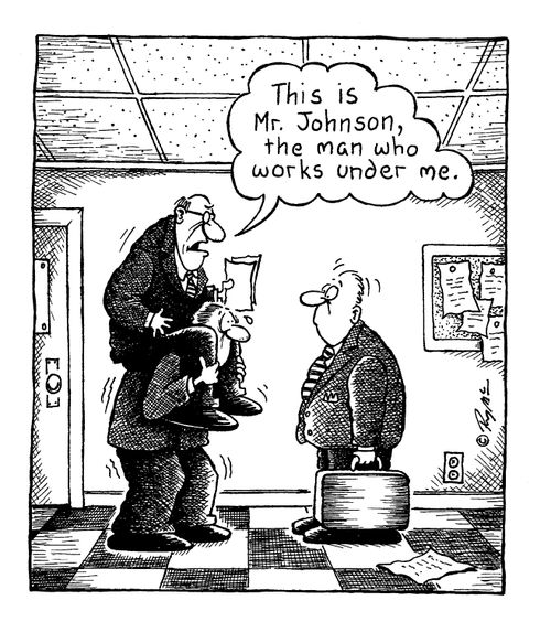 "This is Mr Johnson, the man who works under me."