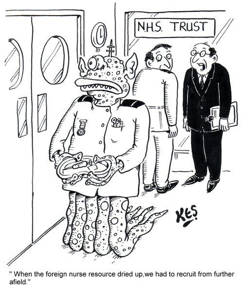 Recruiting nurses from further afield.