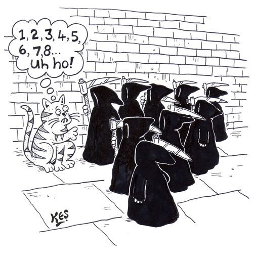 Cat counts nine grim reapers.