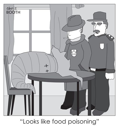 'Looks like food poisoning.'