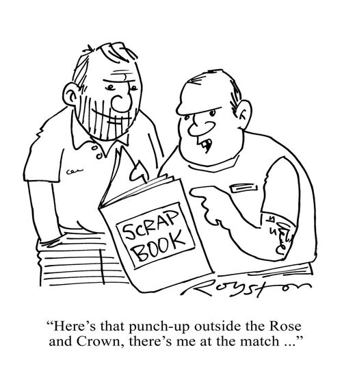 Thugs read a 'SCRAP BOOK': 'Here's that punch-up outside the Rose and Crown, there's me at the match ...'