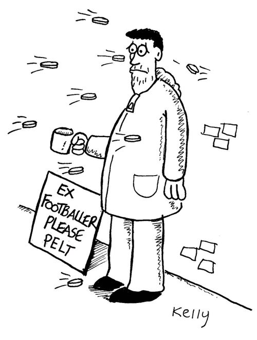 Man begging getting pelted with coins.