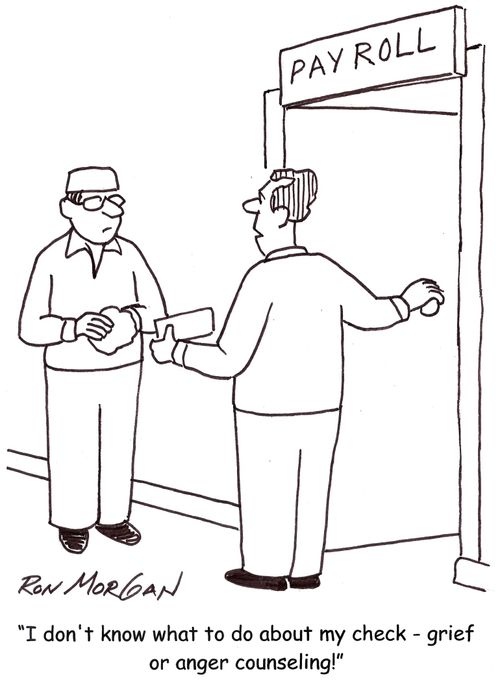 'I don't know what to do about my check - grief or anger counseling.'