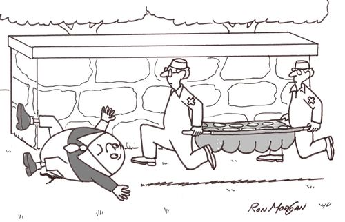 Humpty Dumpty falls, medics bring egg carton.